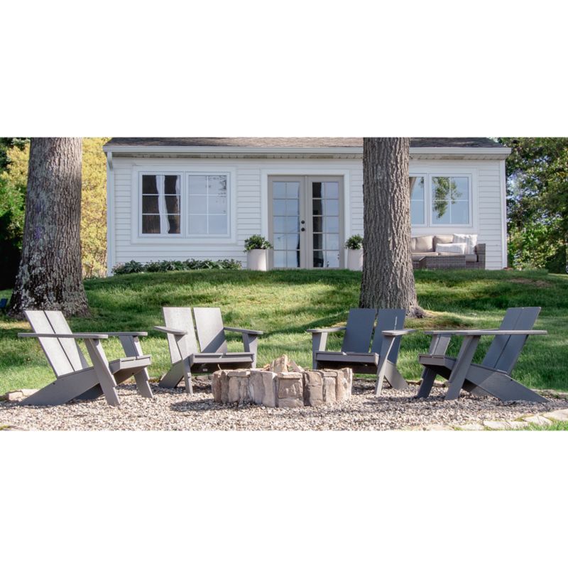 Paso Grey Outdoor Adirondack Chair by POLYWOOD® - image 5 of 15